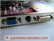 foto de conectores de tarjeta grafica VGA svideo y DVI - Partes de un pc - montar tarjeta gr�fica