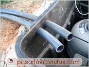 bricolaje agua caliente solar piscina - tubos flexibles de PVC de 50 mm.