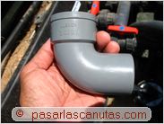 bricolaje agua caliente solar piscina - codo de PVC
