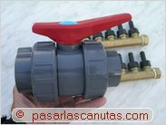 bricolaje agua caliente solar piscina - valvula de piscina