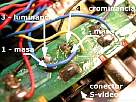 conectar pc a tv - foto de conexiones en circuito impreso del conector s-video