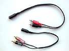 foto de cables hembra aerea estereo de 3,5 mm. - machos RCA