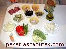 Pasarlascanutas.com : foto general de los ingredientes de la paella
