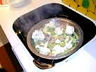 foto del estado en que se encuentra la preparaci�n de la paella