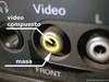 pines de video compuesto y masa en conector RCA